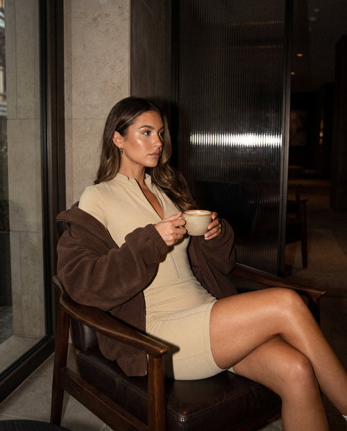 Quarter-Zip Romper