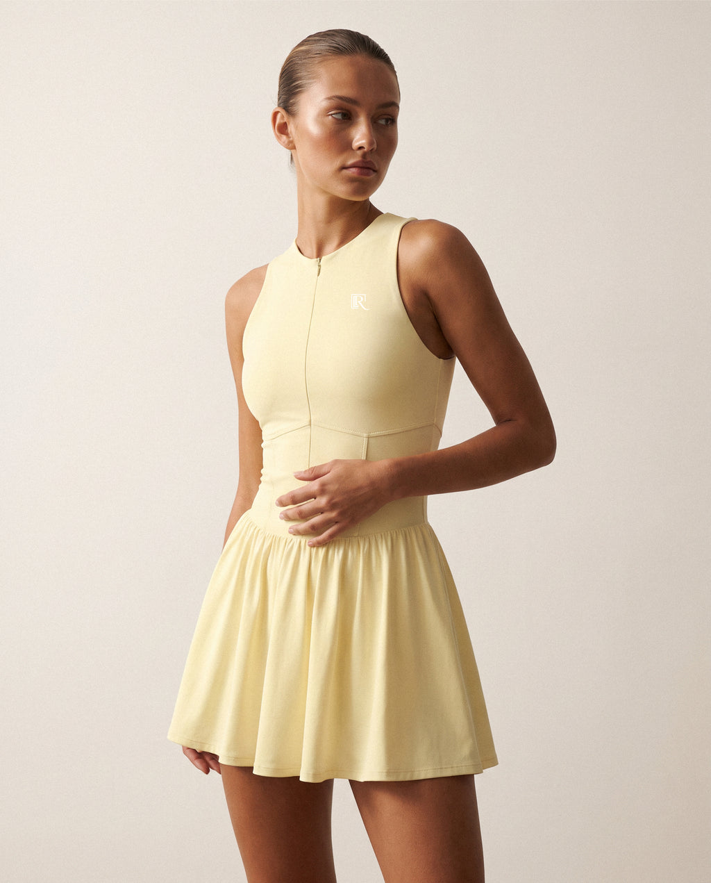 Ruched Zip-up Dress