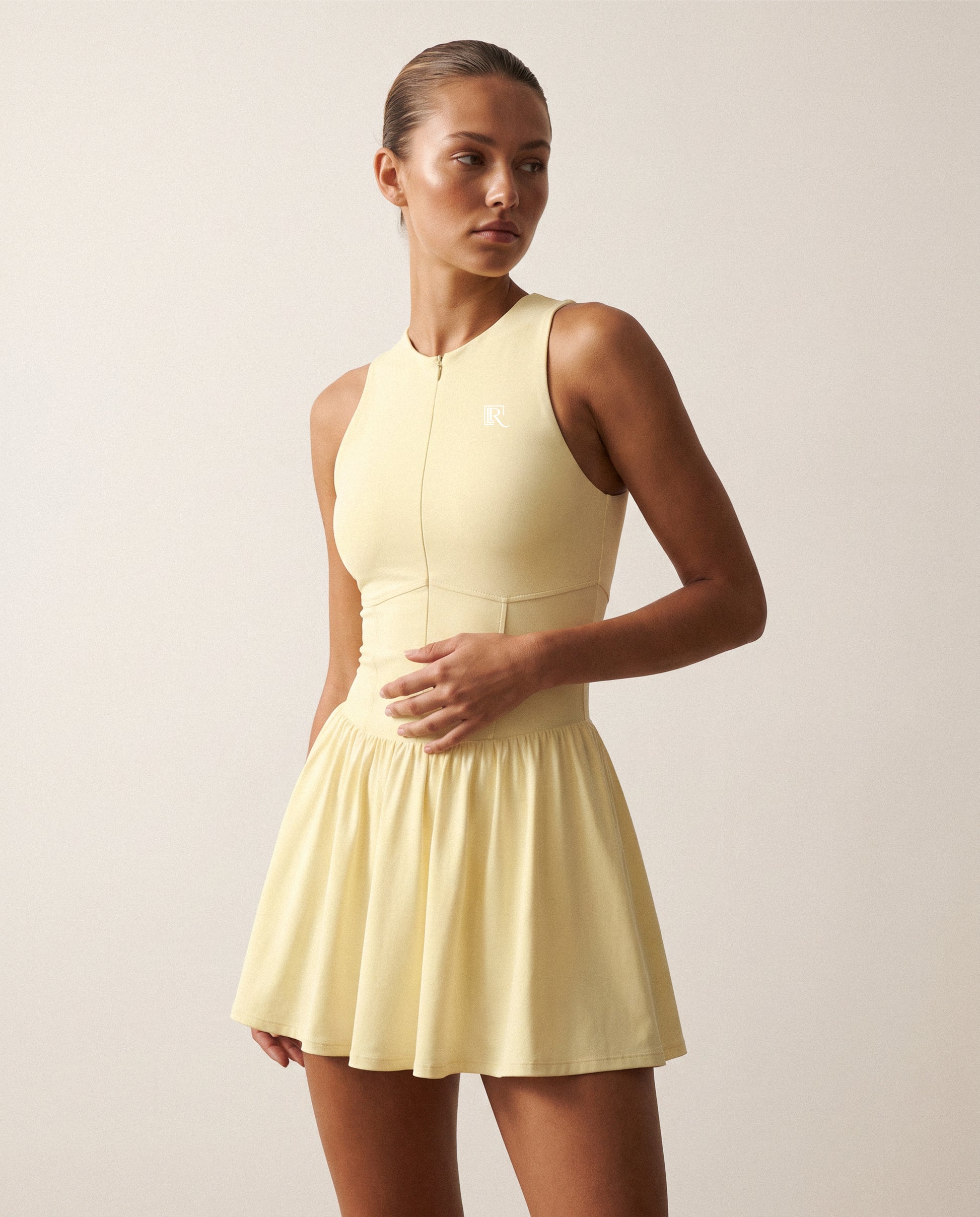 Ruched Zip-up Dress